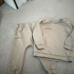 Pangaia Kids Beige Sweatpants & Sweatshirt Set